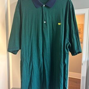 Masters Classic Striped Polo Shirt in Green and Navy